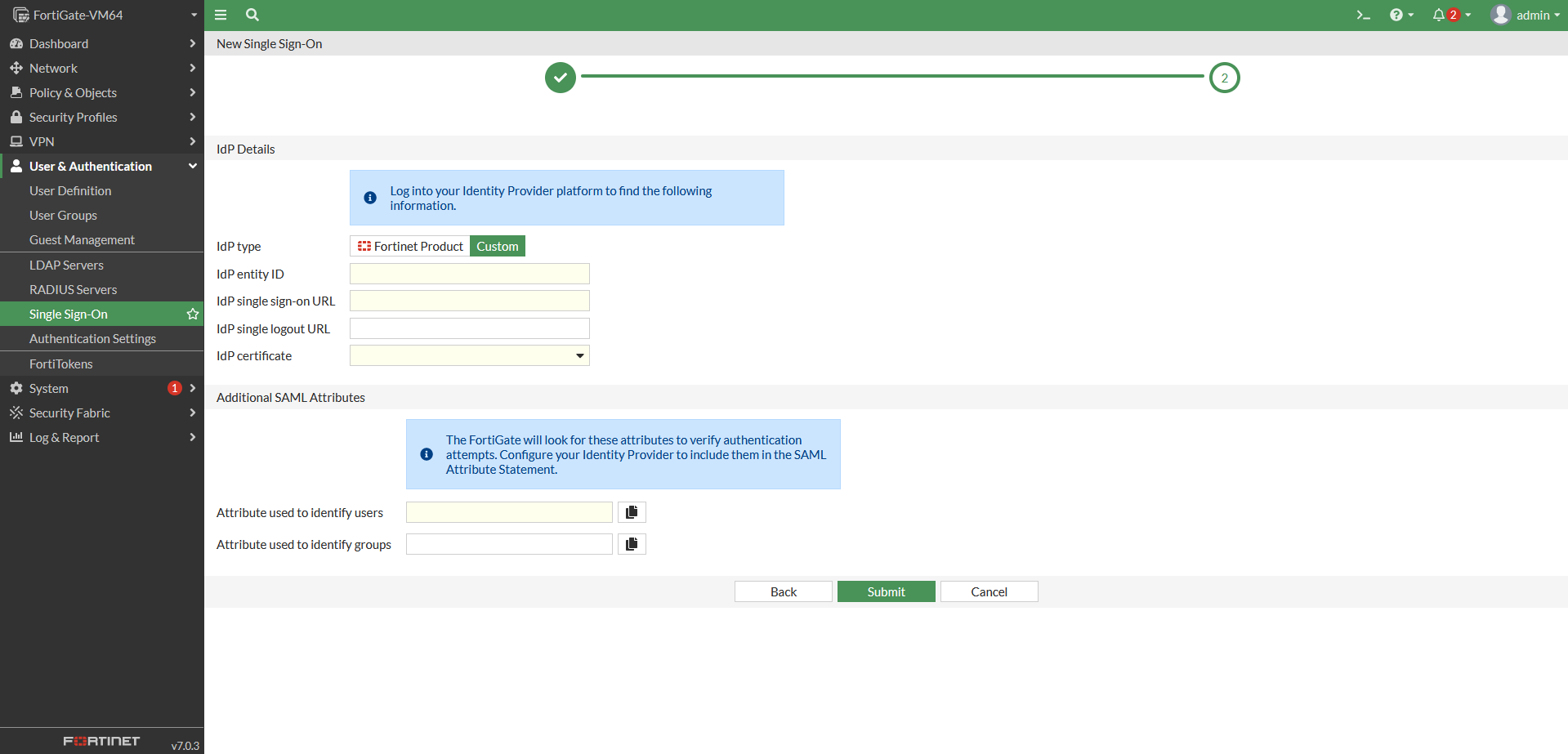 Fortigate - SAML integration