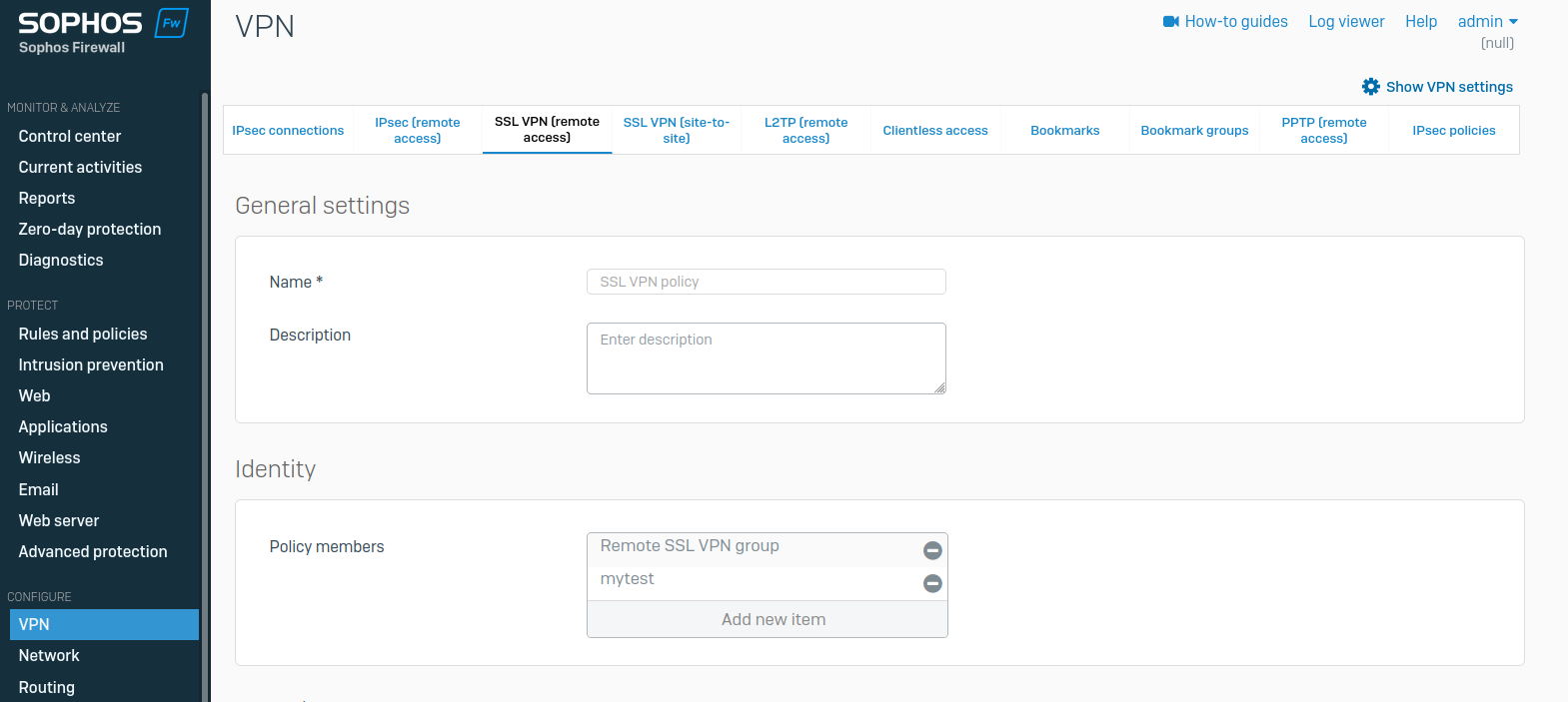 Sophos XG SSL VPN ino RADIUS integration