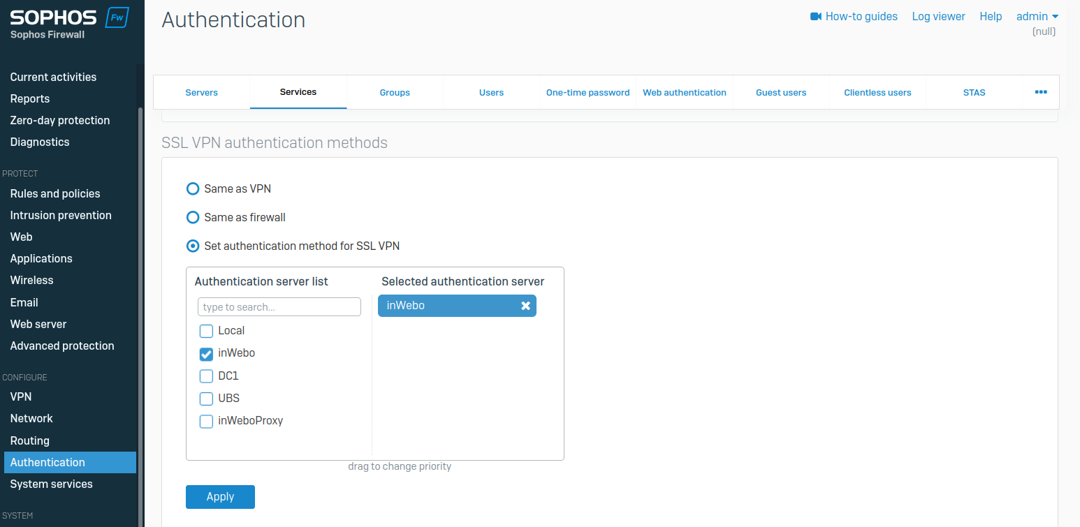 Sophos XG SSL VPN ino RADIUS integration